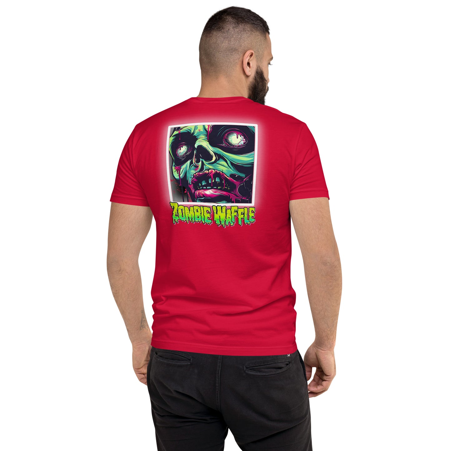 Bob the Zombie Men's Fitted Tee (Back Print)