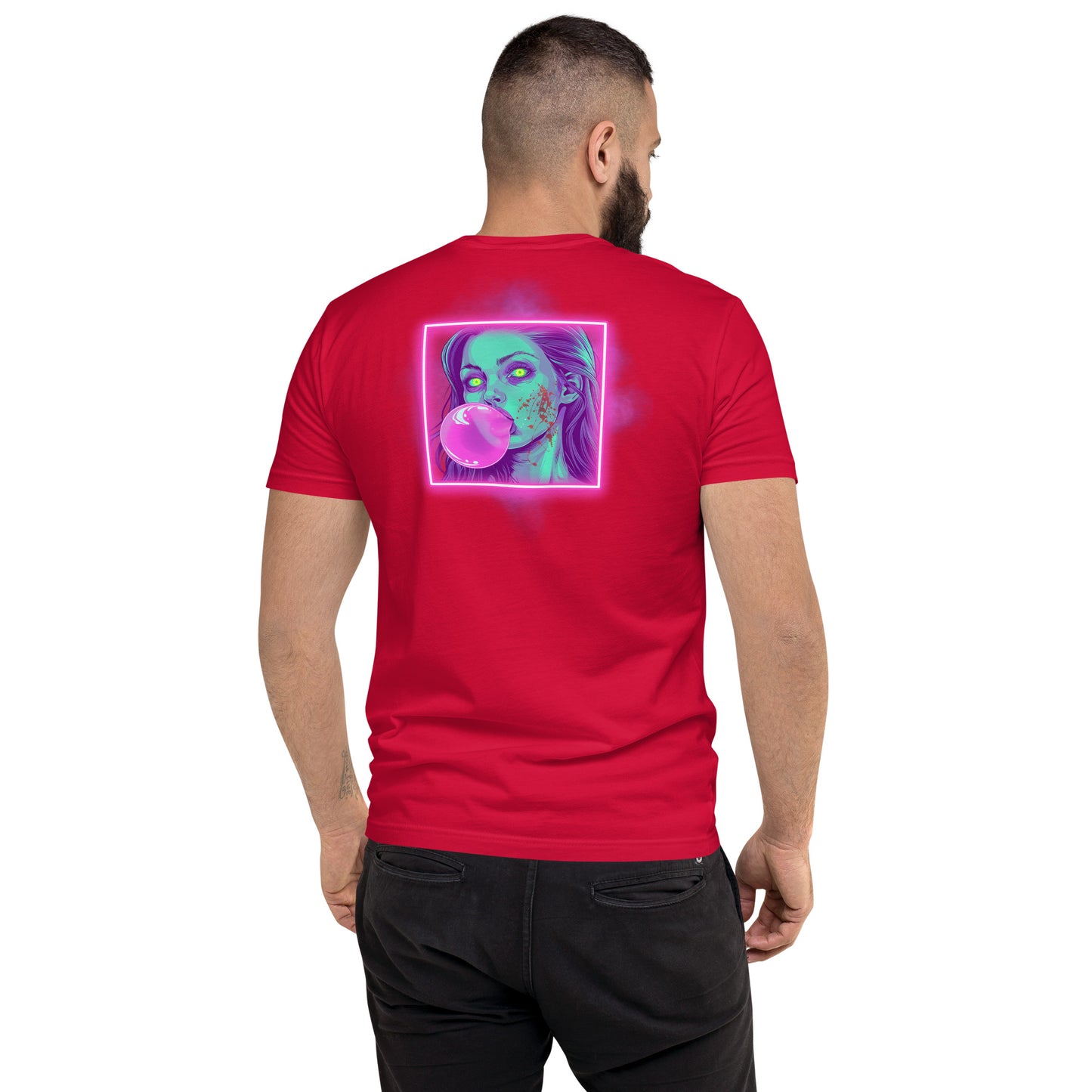 Bubblegum Men's Fitted Tee (Back Print)