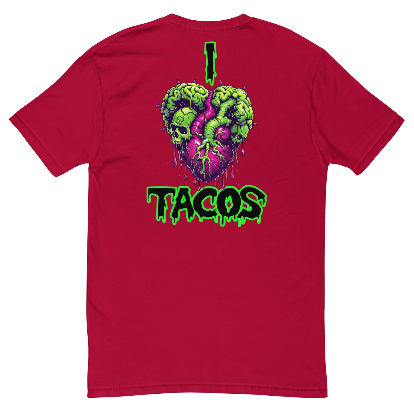 I Heart Tacos Men's Fitted Tee (Back Print)