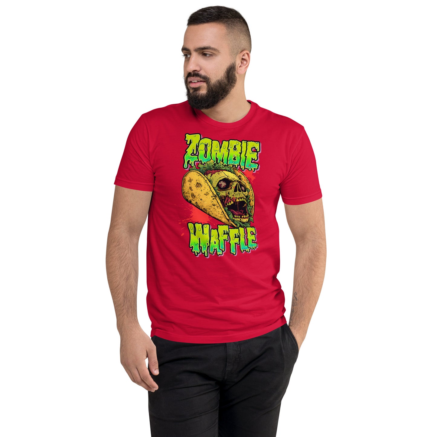 Screaming Zombie Taco Men's Fitted Tee