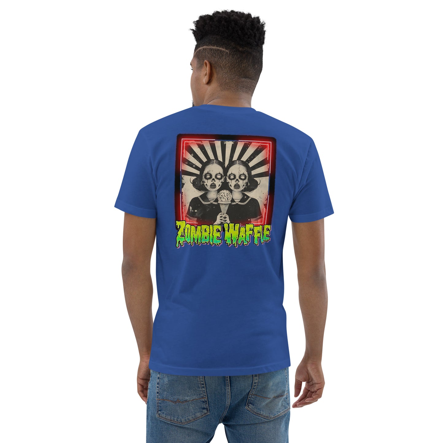 Zombie Twins Men's Fitted Tee (Back Print)