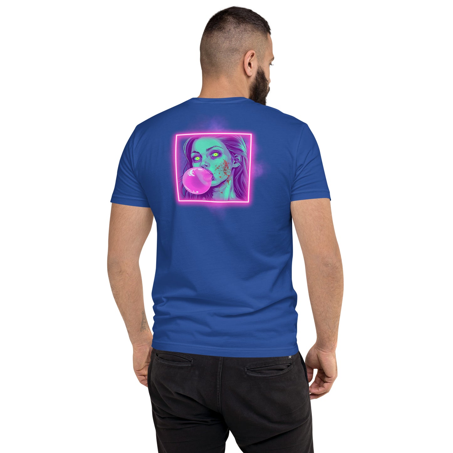 Bubblegum Men's Fitted Tee (Back Print)