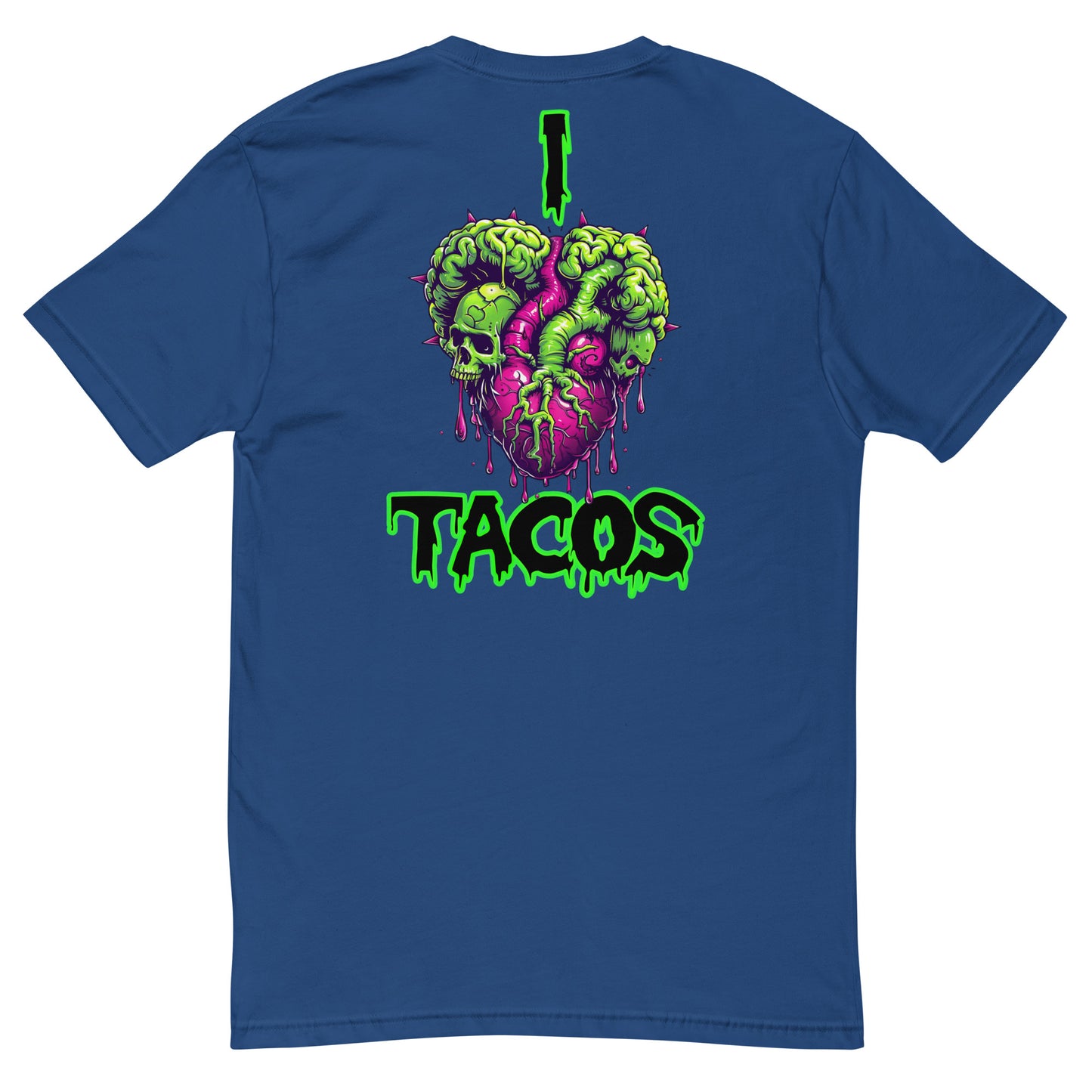 I Heart Tacos Men's Fitted Tee (Back Print)