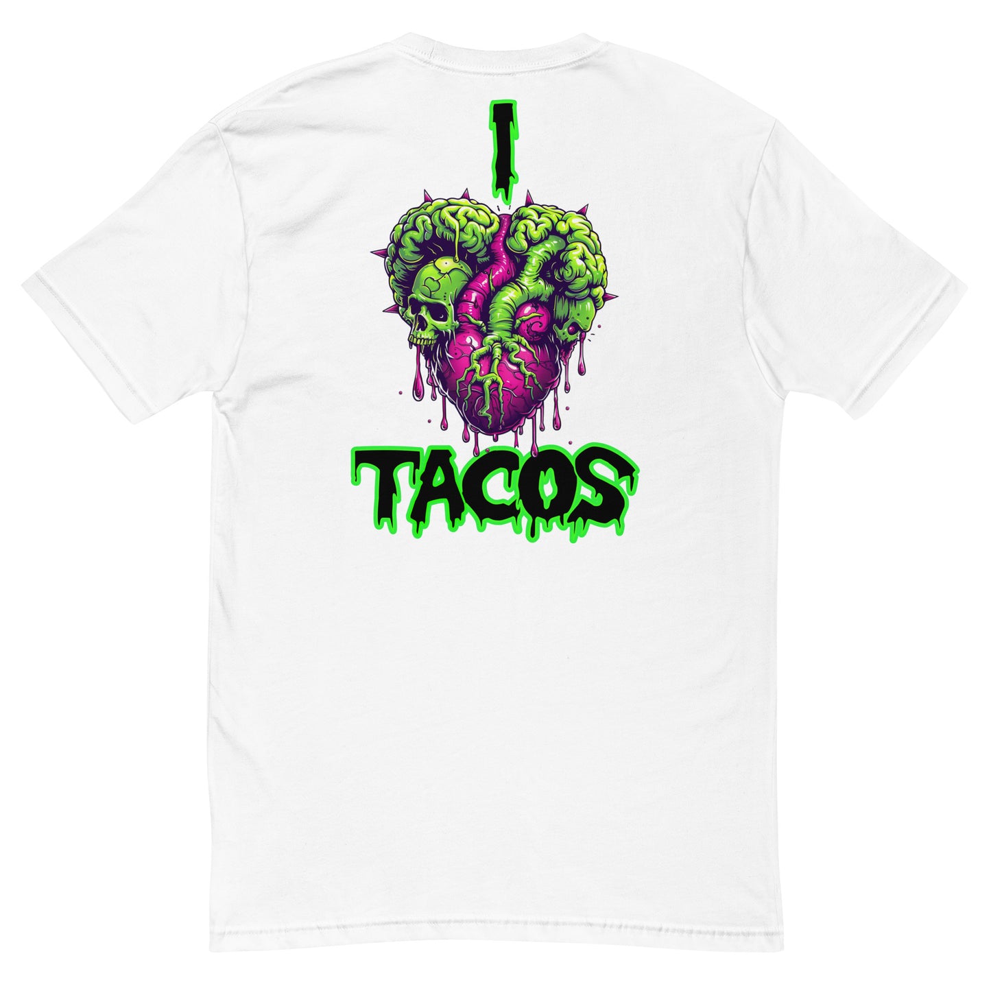 I Heart Tacos Men's Fitted Tee (Back Print)