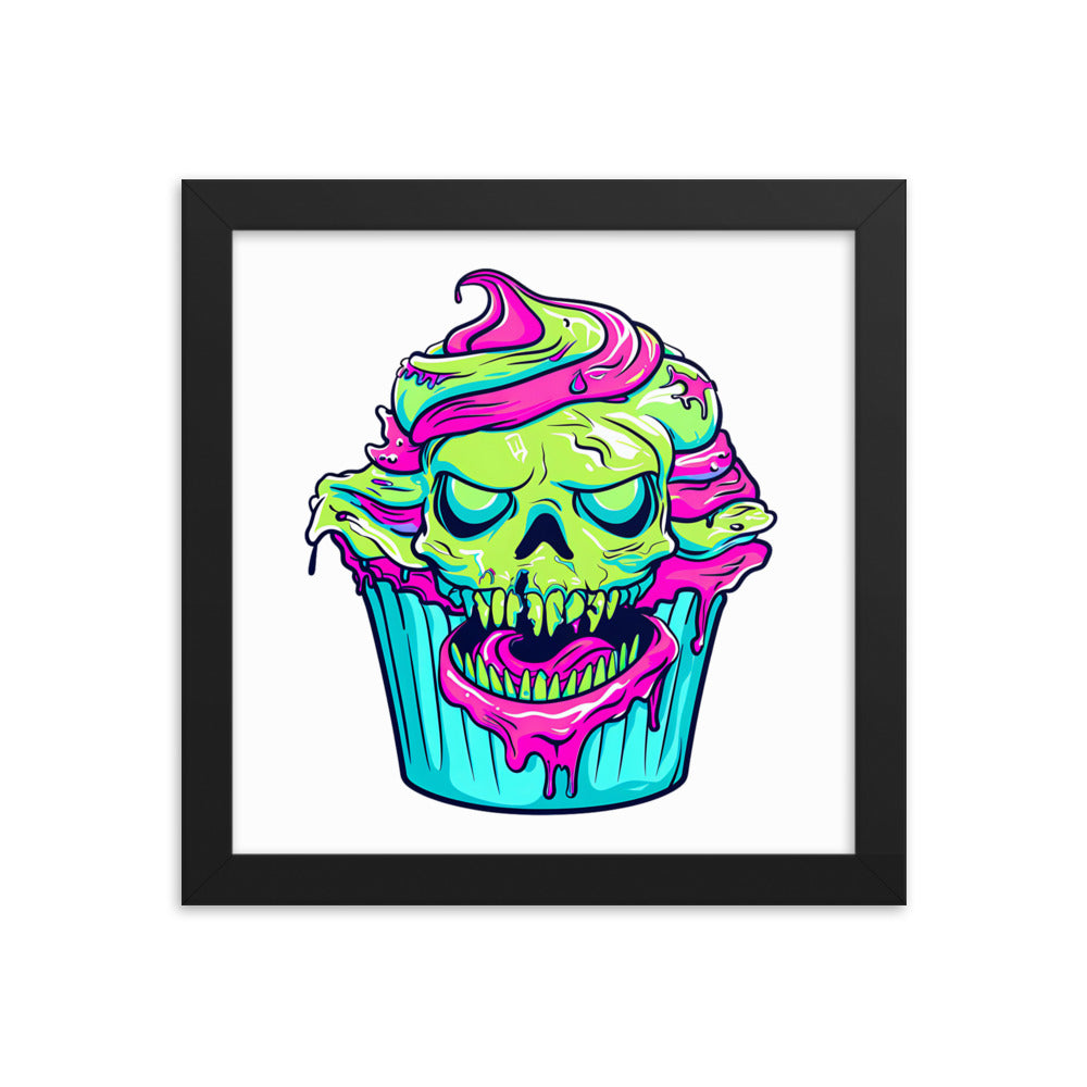 Framed Zombie Cupcake III Poster