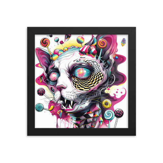 Framed Cosmic Candy Sphynx Poster