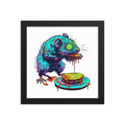 Framed Zombie Rat Poster