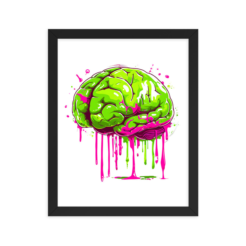 Framed Zombie Brain Poster