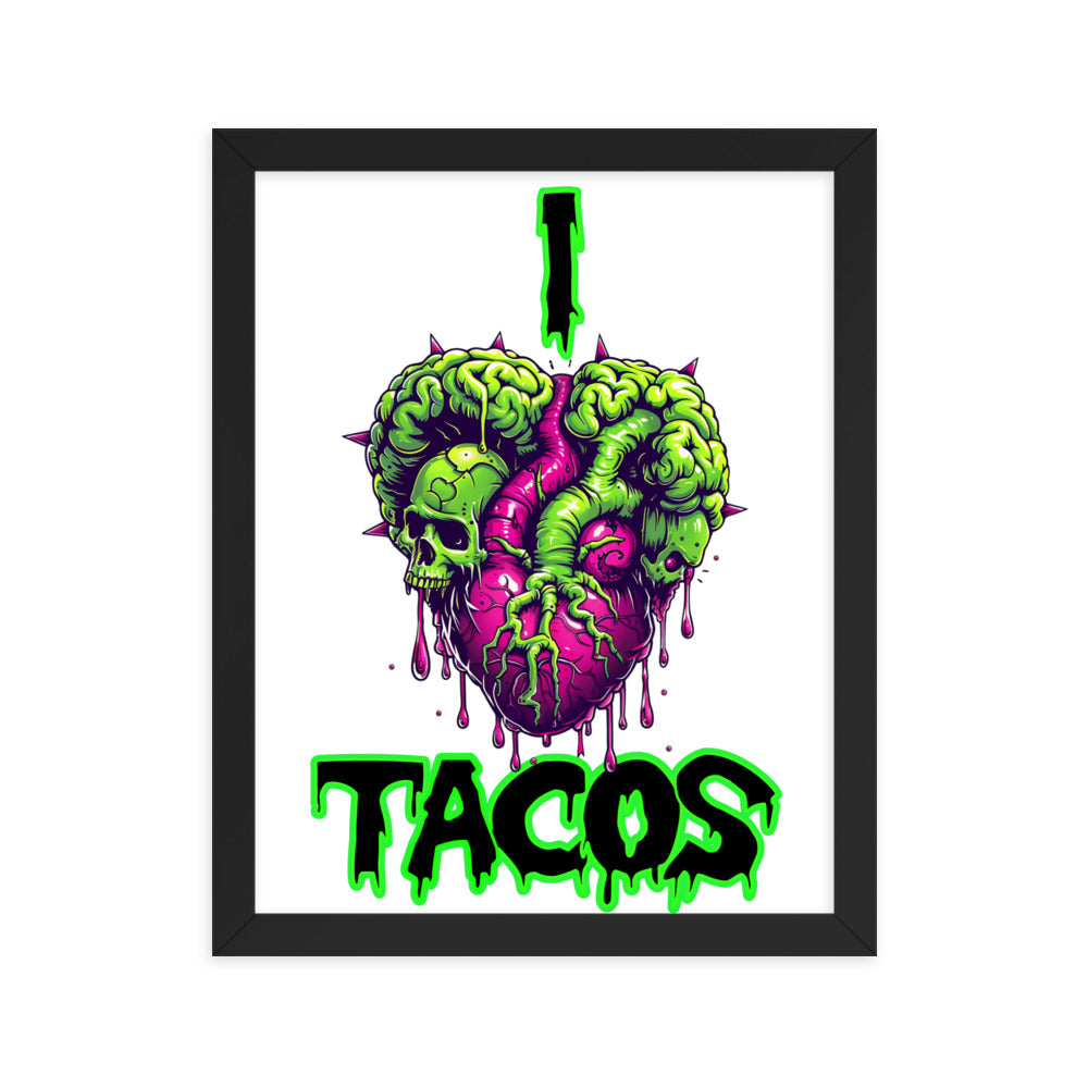 I Heart Tacos Framed photo paper poster