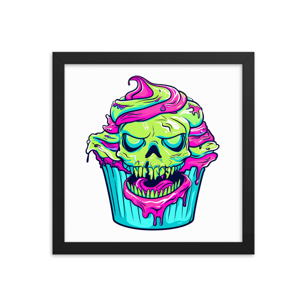 Framed Zombie Cupcake III Poster