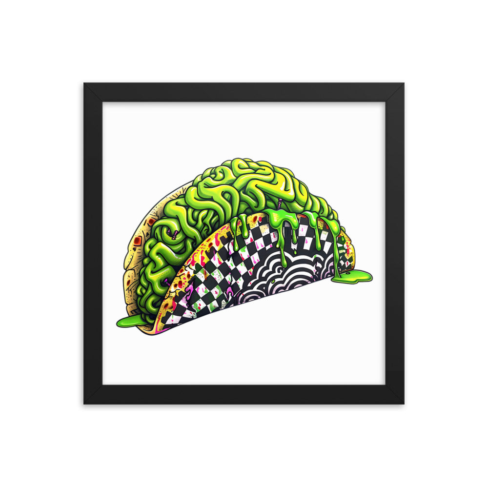 Framed Zombie Brain Taco Poster