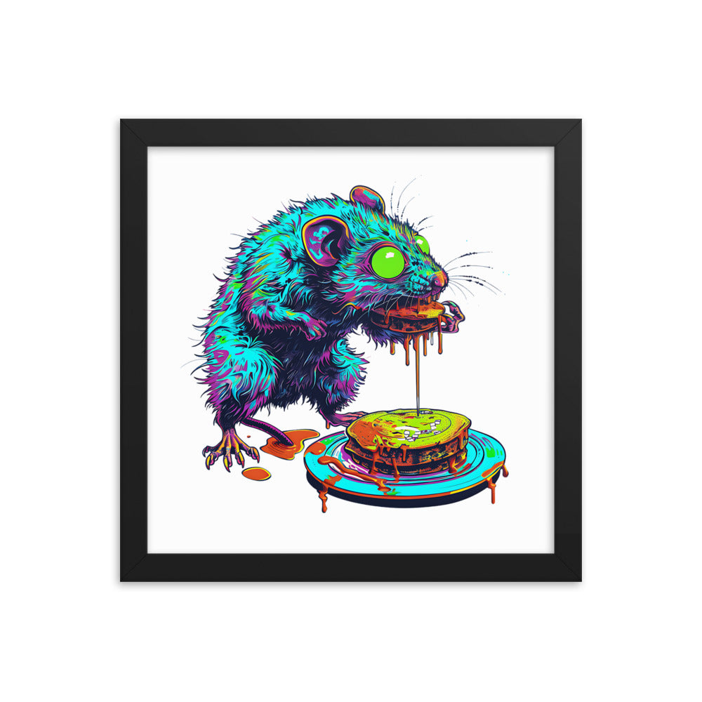 Framed Zombie Rat Poster