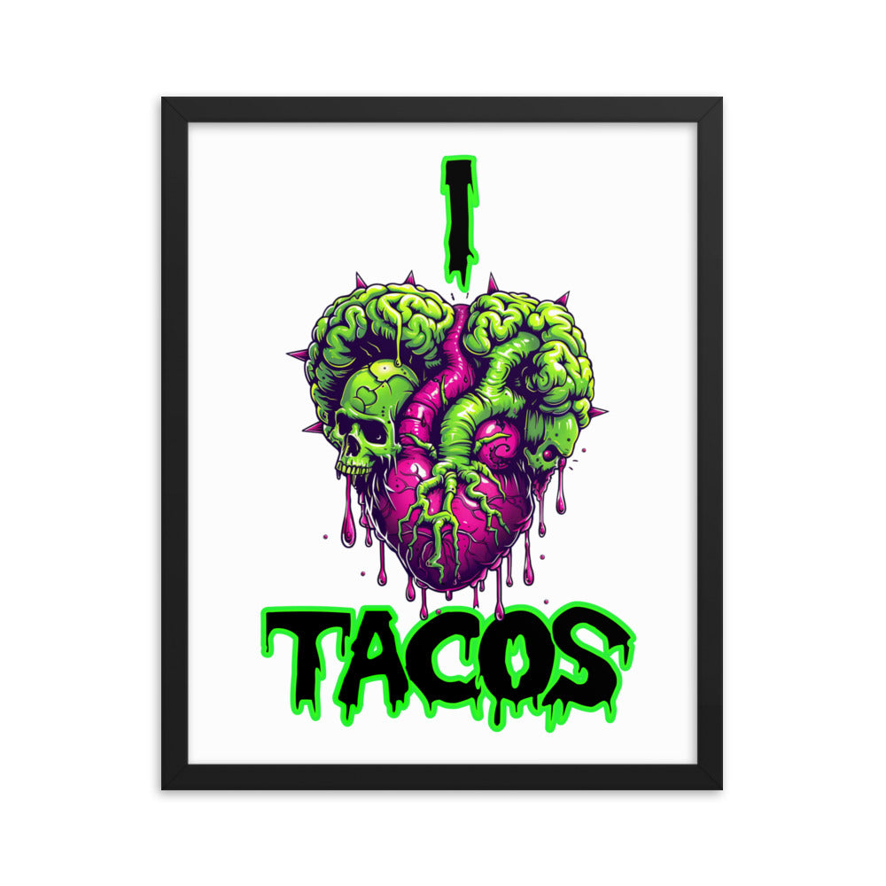 I Heart Tacos Framed photo paper poster