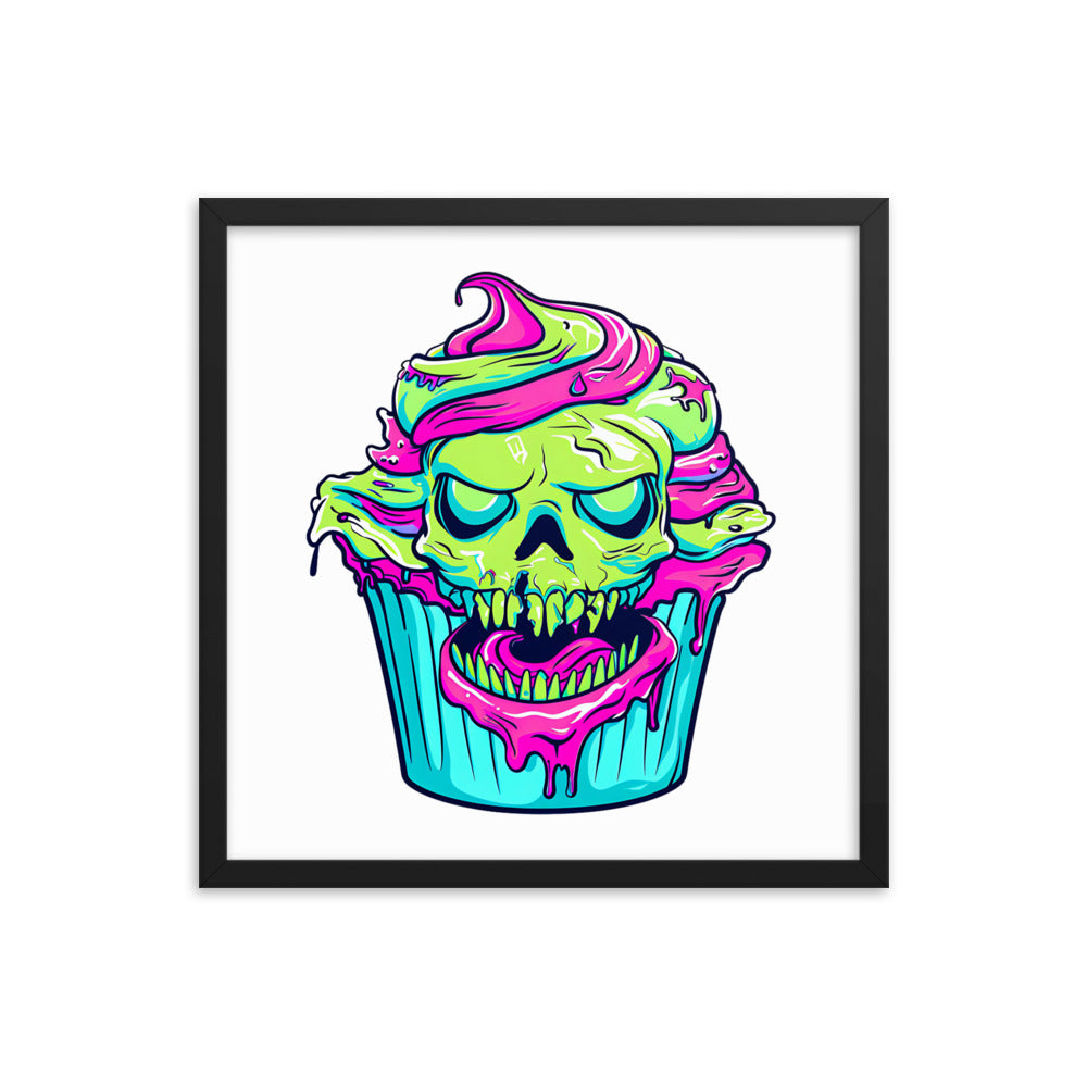 Framed Zombie Cupcake III Poster