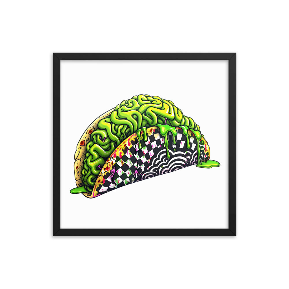 Framed Zombie Brain Taco Poster