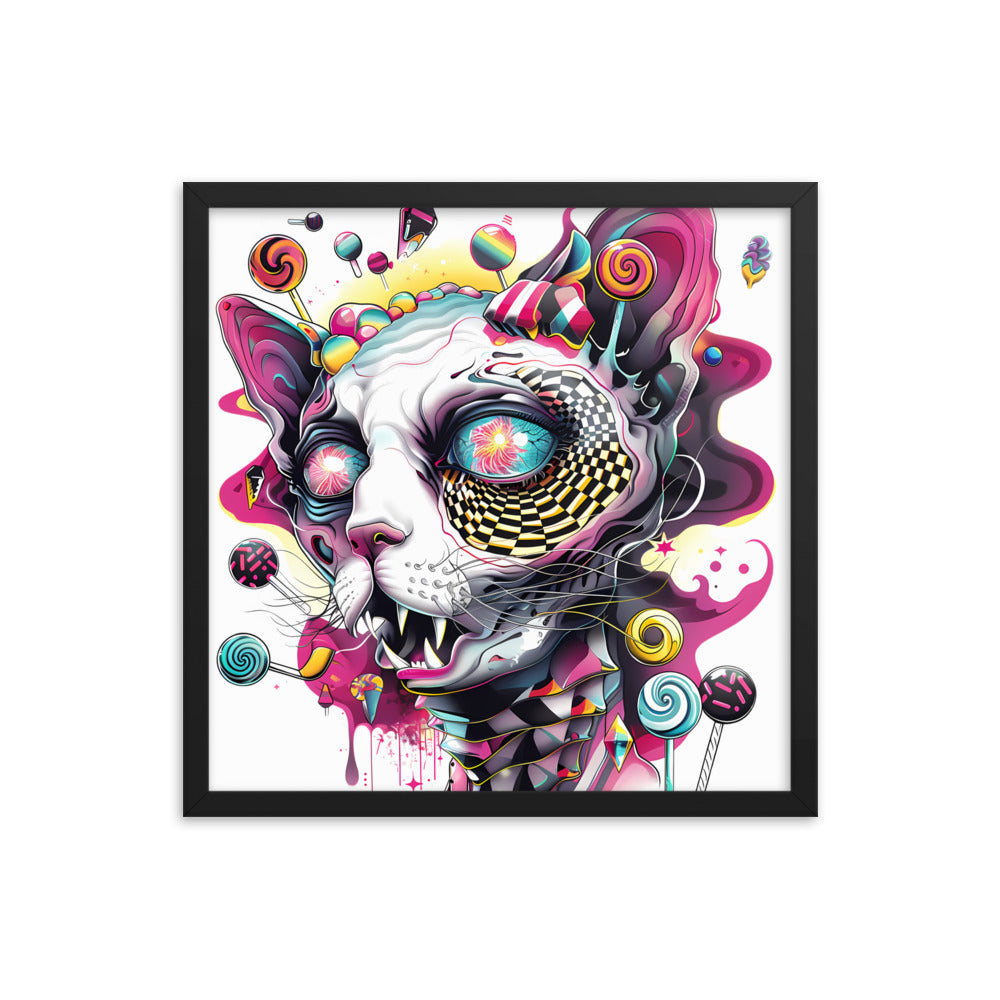 Framed Cosmic Candy Sphynx Poster