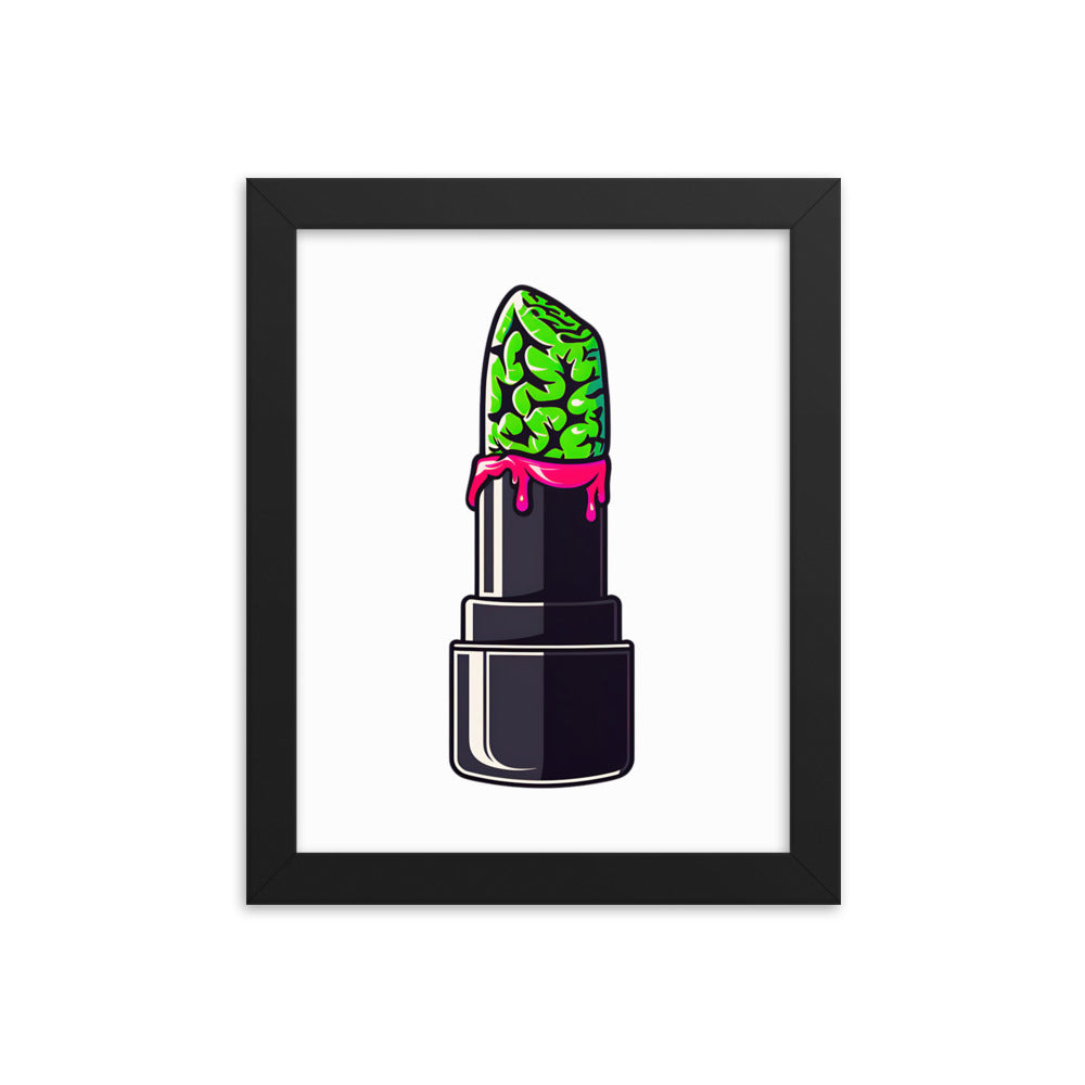 Framed Zombie Lipstick Poster