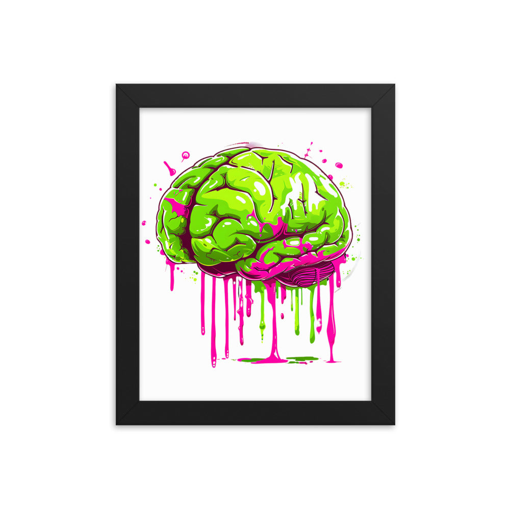 Framed Zombie Brain Poster