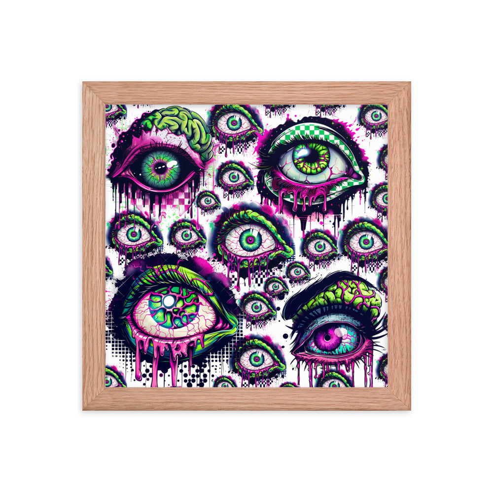 Framed Zombie Eyes Everywhere Poster