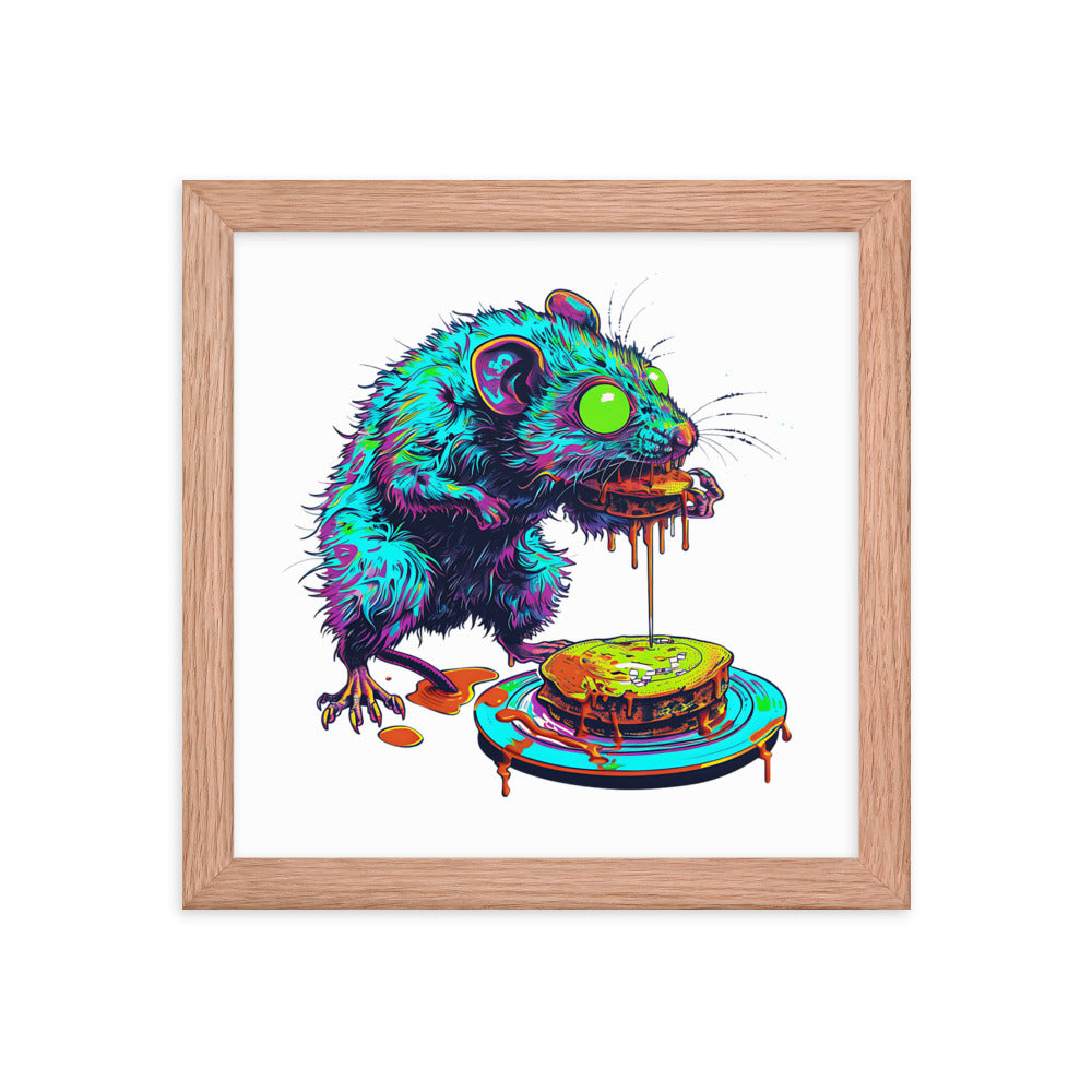 Framed Zombie Rat Poster