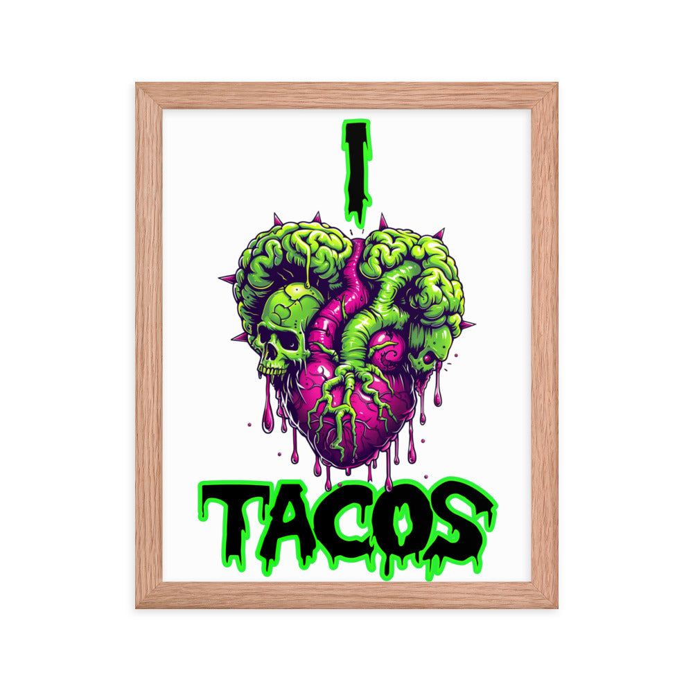 I Heart Tacos Framed photo paper poster