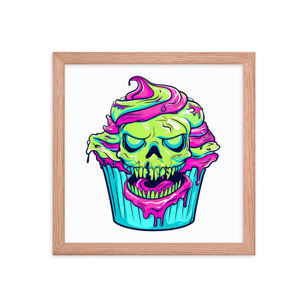 Framed Zombie Cupcake III Poster