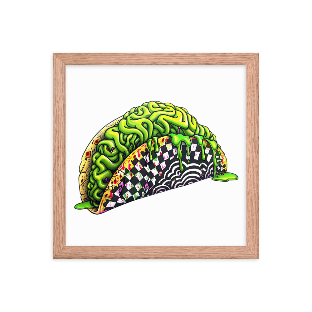 Framed Zombie Brain Taco Poster