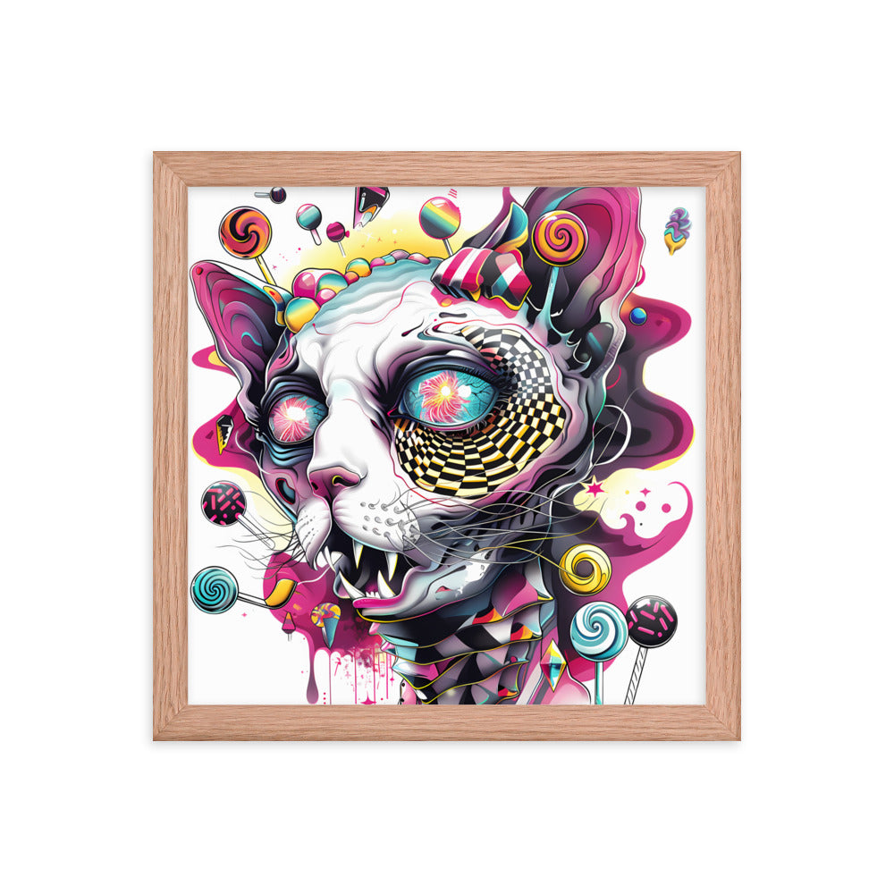 Framed Cosmic Candy Sphynx Poster