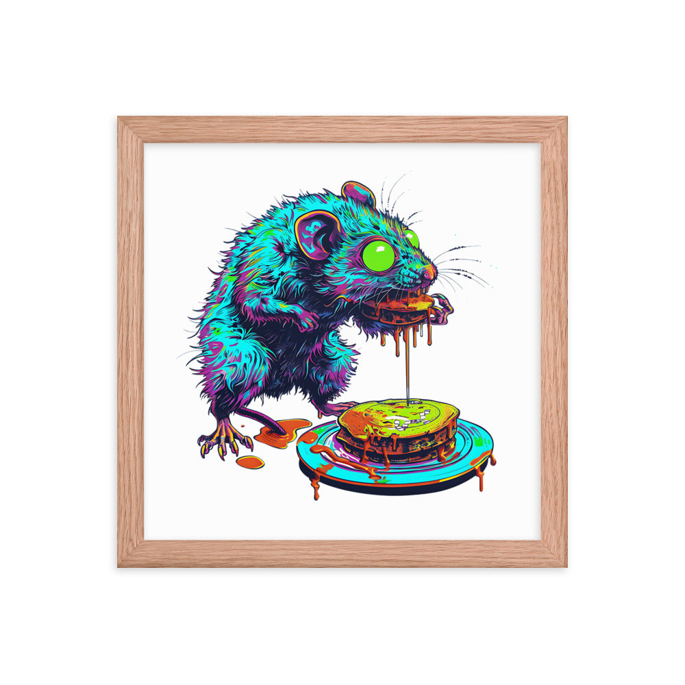 Framed Zombie Rat Poster