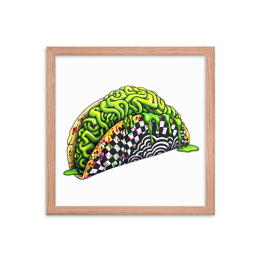 Framed Zombie Brain Taco Poster