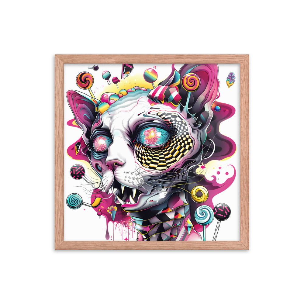 Framed Cosmic Candy Sphynx Poster