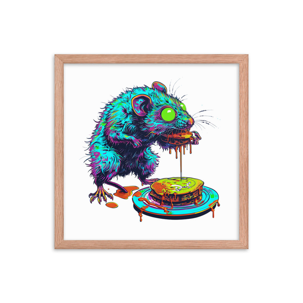 Framed Zombie Rat Poster