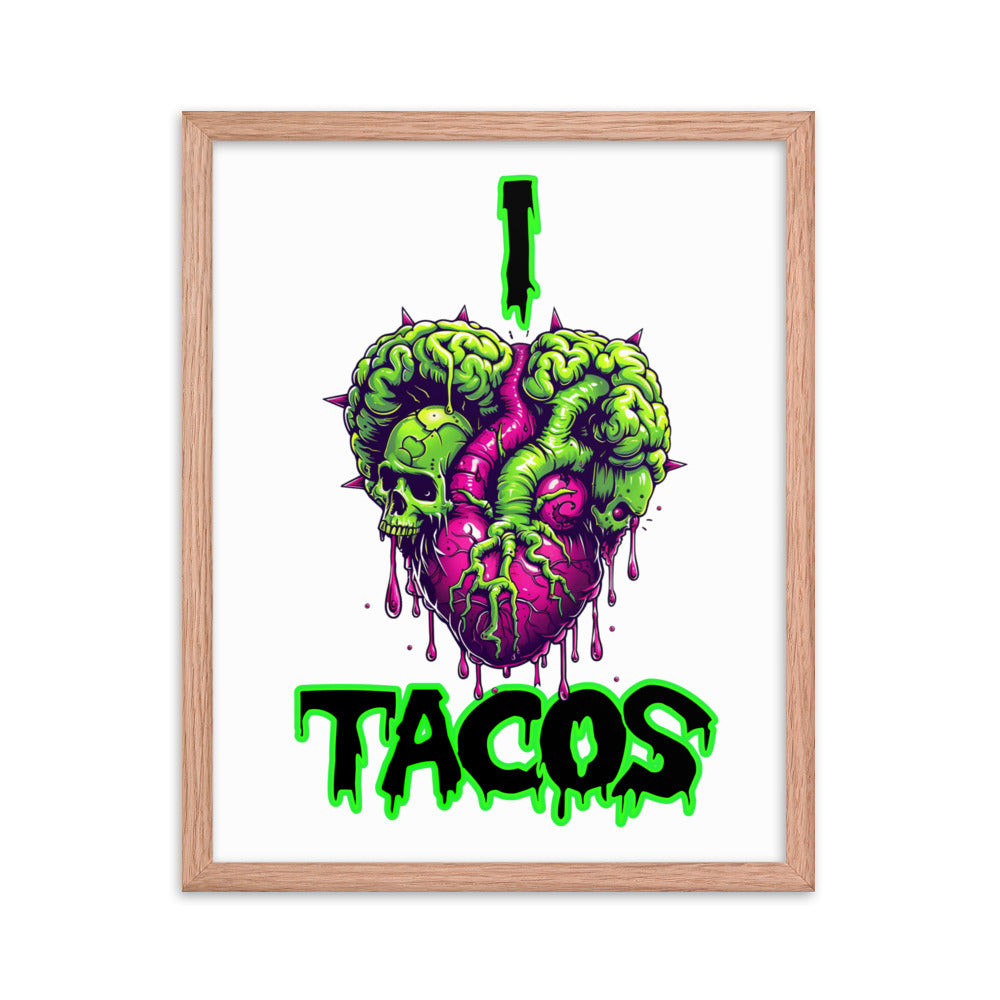 I Heart Tacos Framed photo paper poster