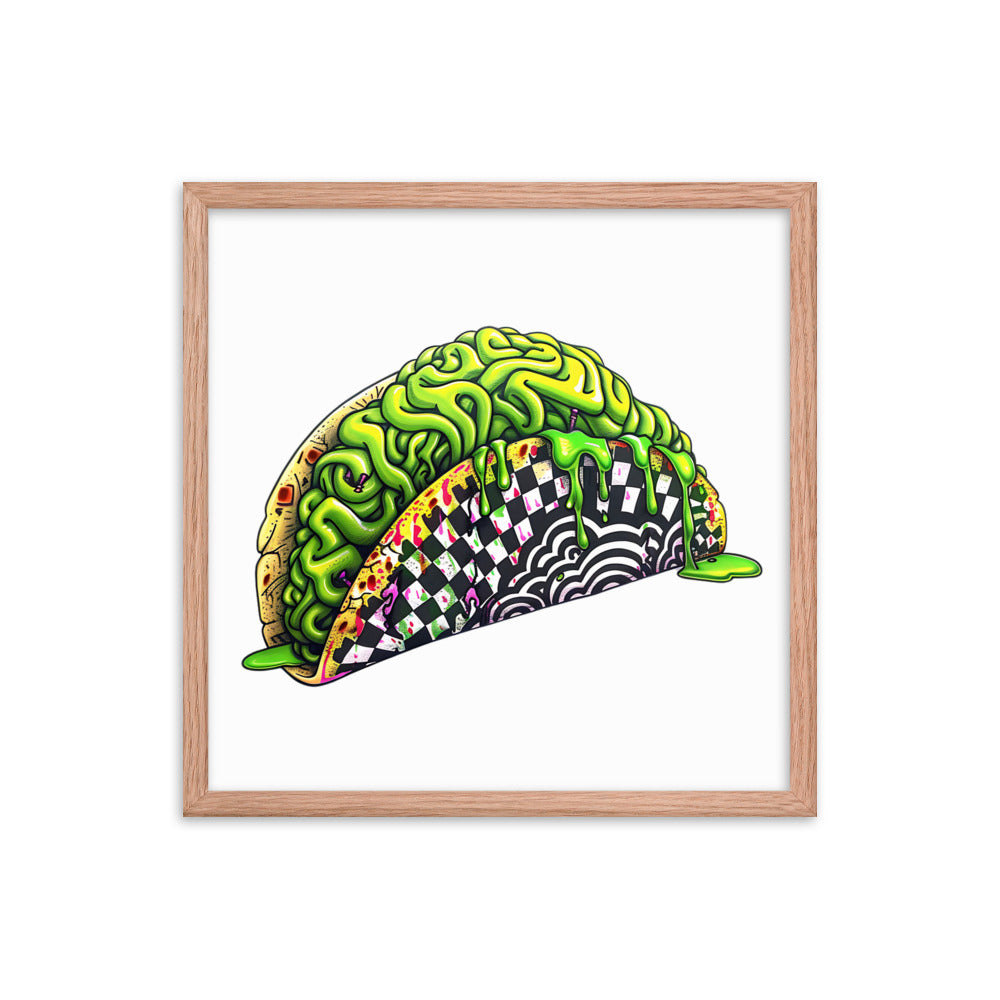 Framed Zombie Brain Taco Poster