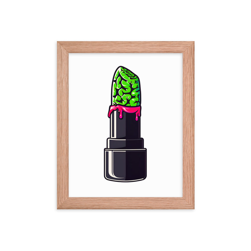 Framed Zombie Lipstick Poster