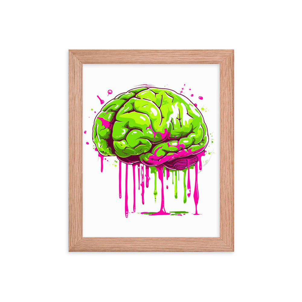 Framed Zombie Brain Poster