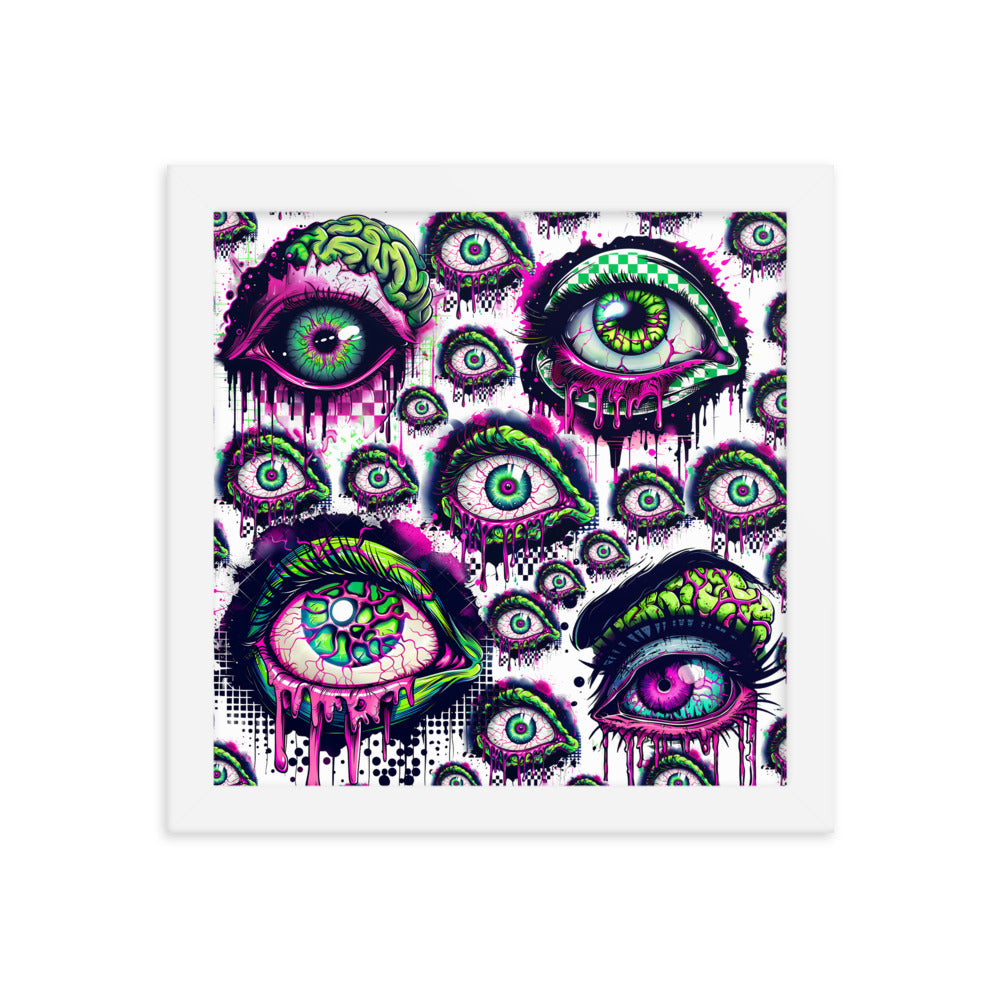 Framed Zombie Eyes Everywhere Poster