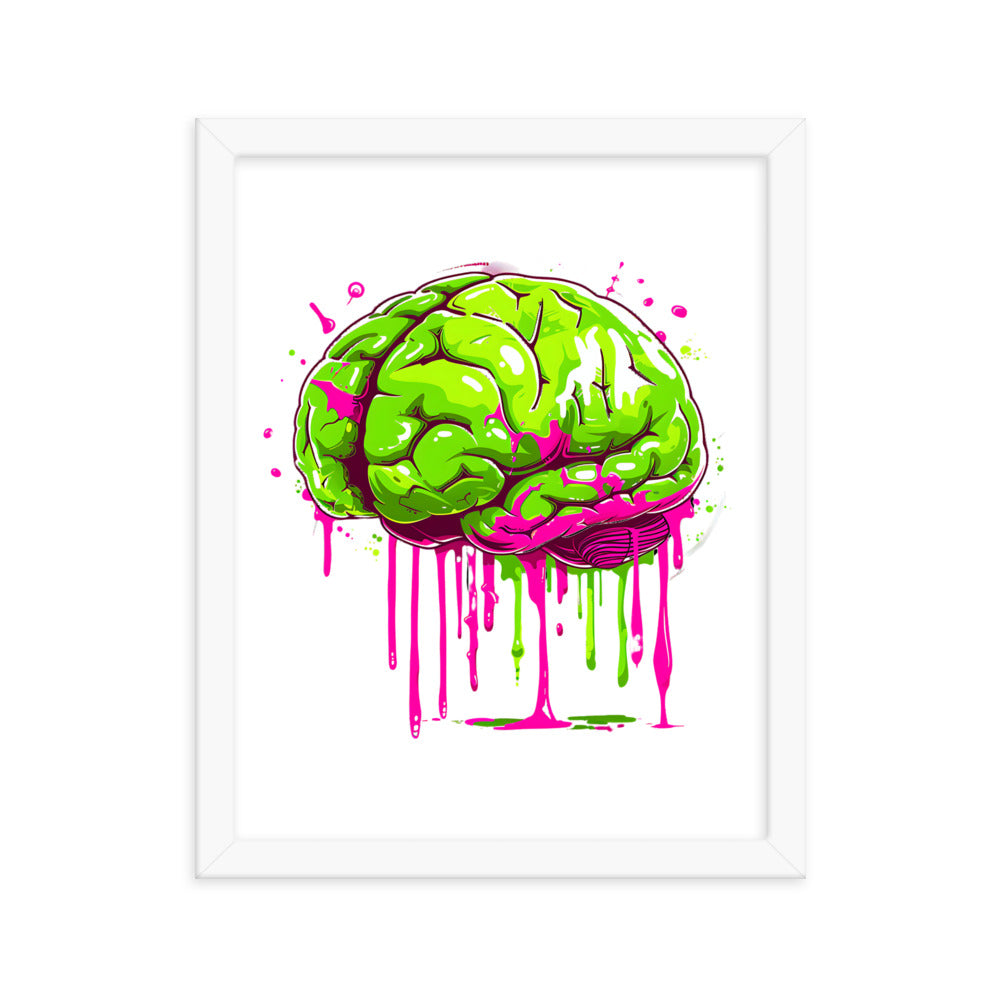 Framed Zombie Brain Poster