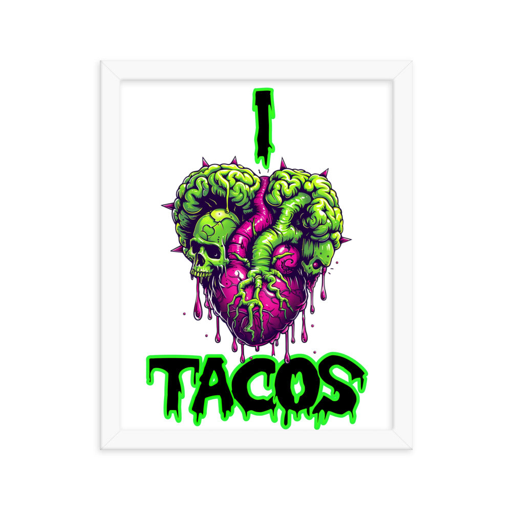 I Heart Tacos Framed photo paper poster