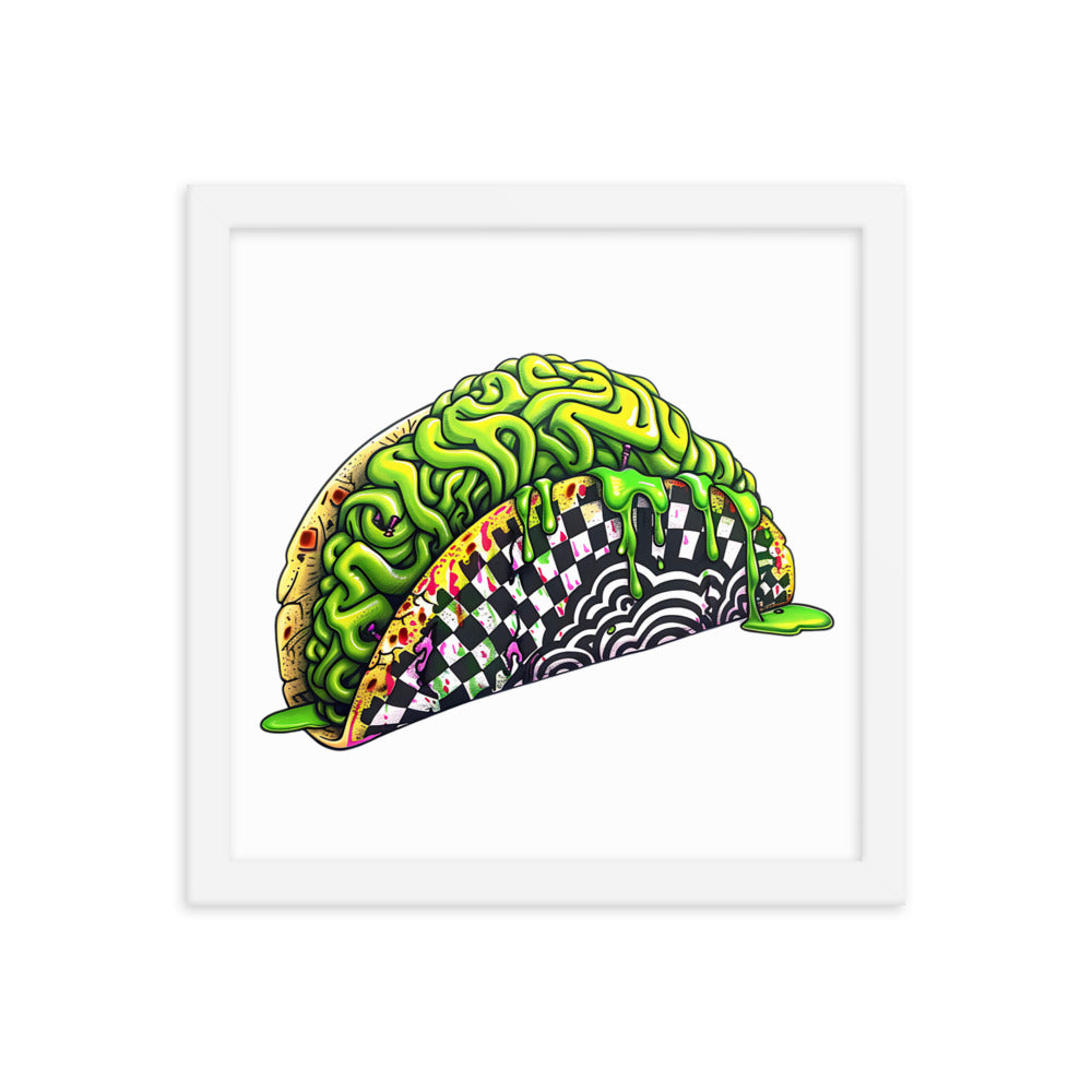 Framed Zombie Brain Taco Poster