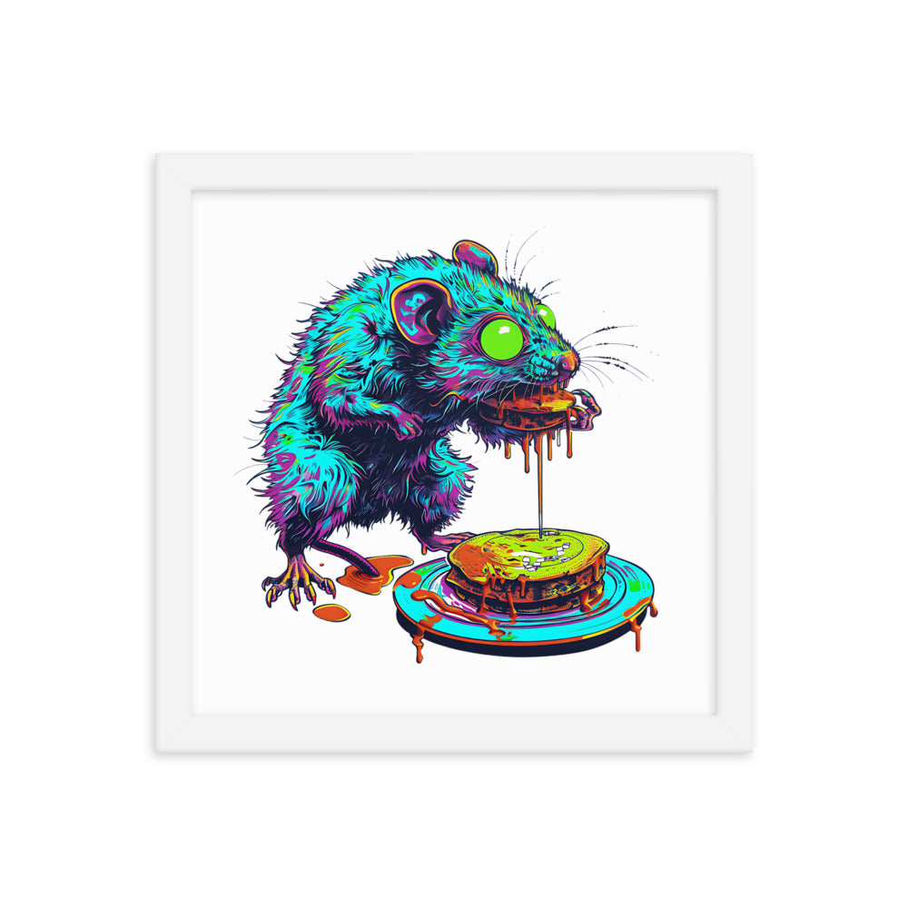 Framed Zombie Rat Poster