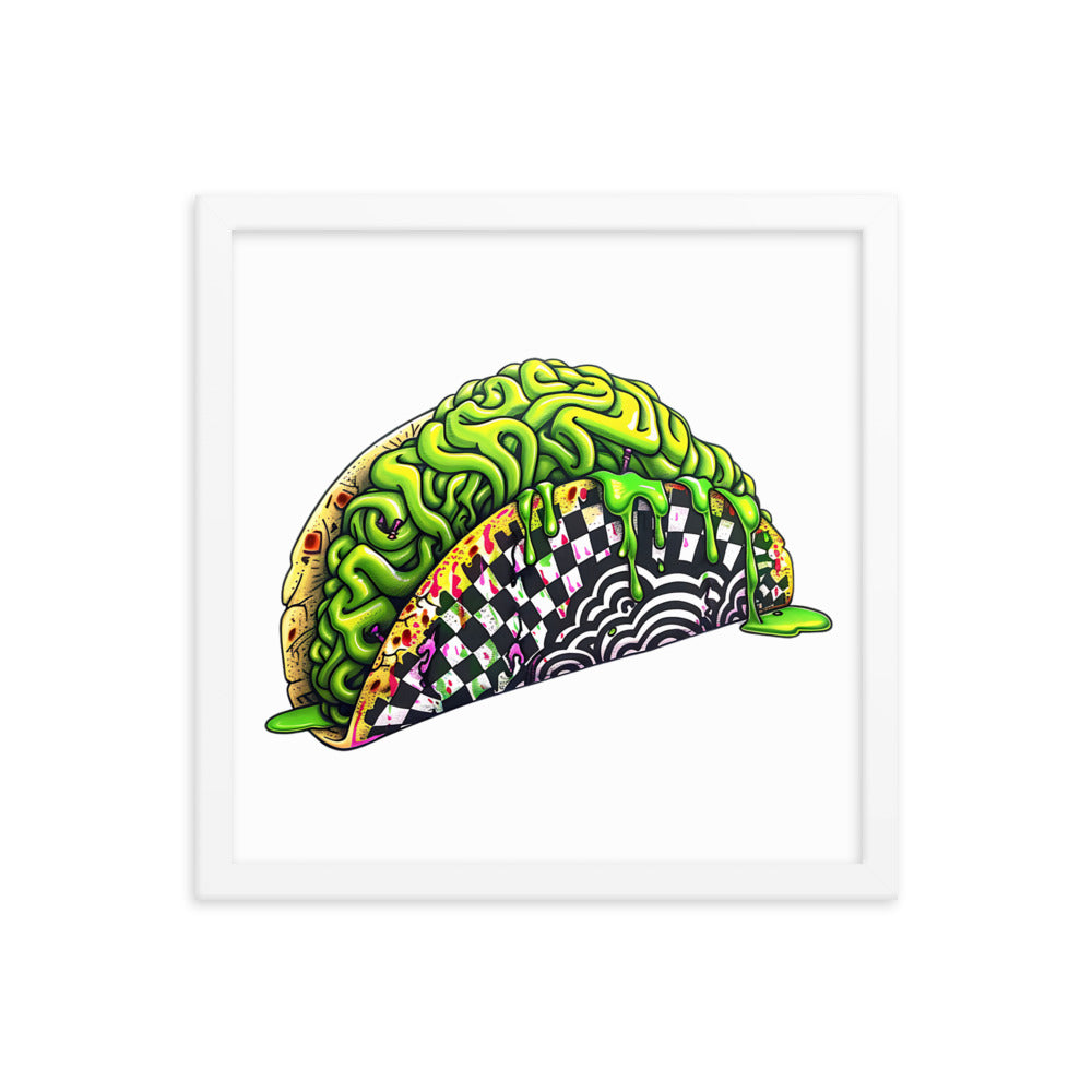 Framed Zombie Brain Taco Poster