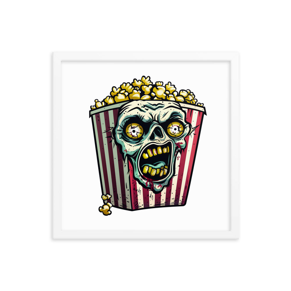 Framed Zombie Popcorn Poster