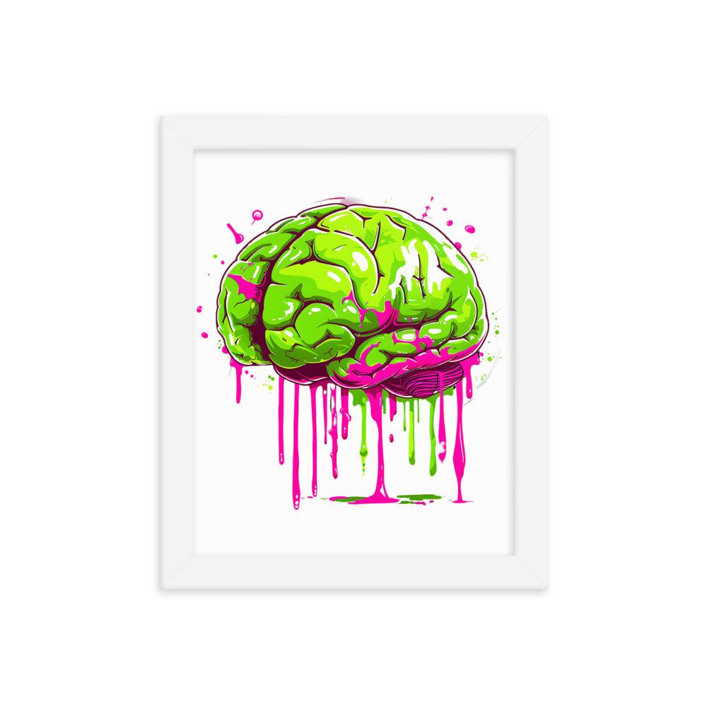 Framed Zombie Brain Poster