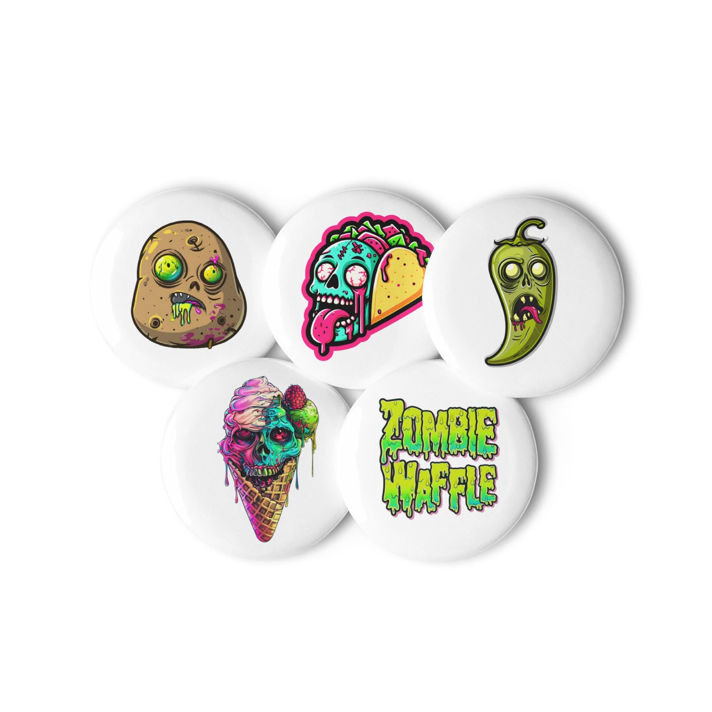 Mixed Zombie Food Pin Set