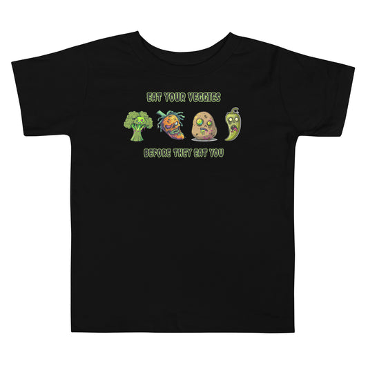 "Eat Your Veggies Before They Eat You" Toddler Tee