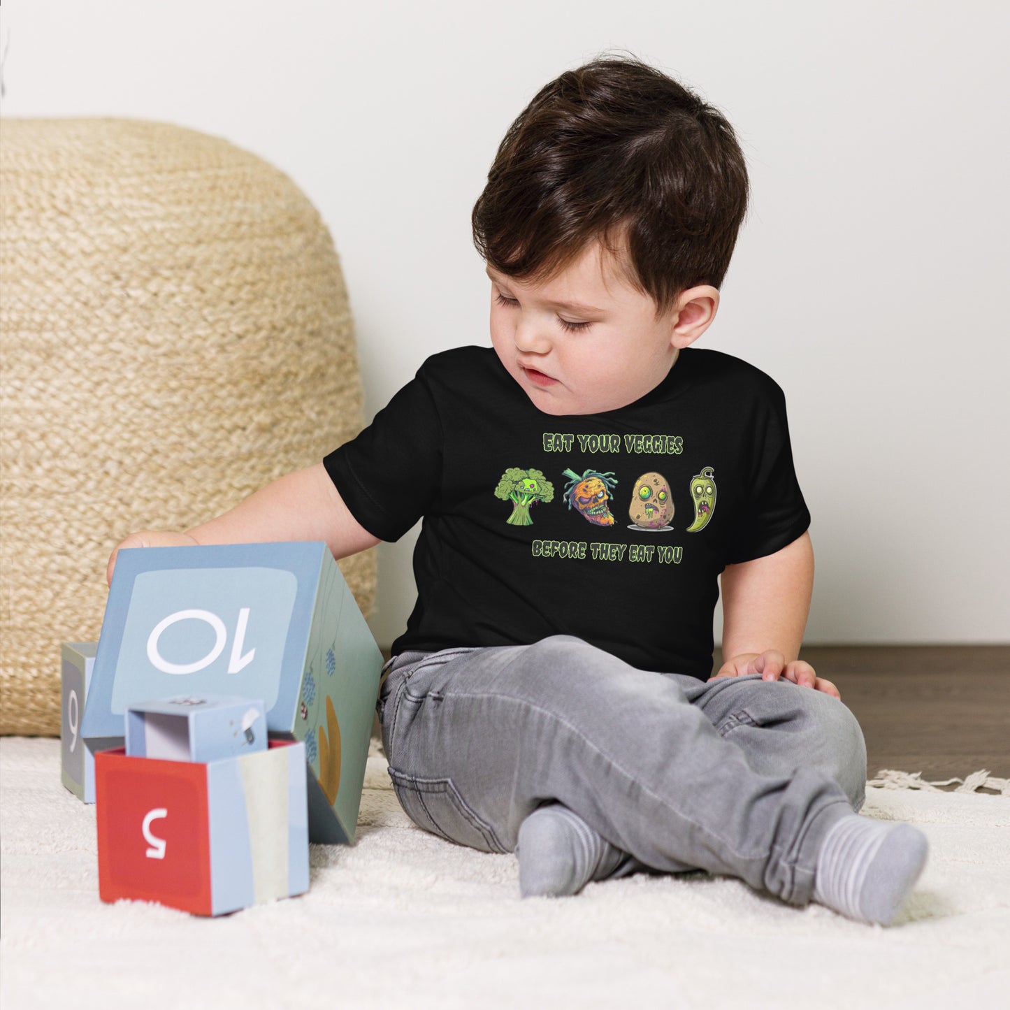 "Eat Your Veggies Before They Eat You" Toddler Tee