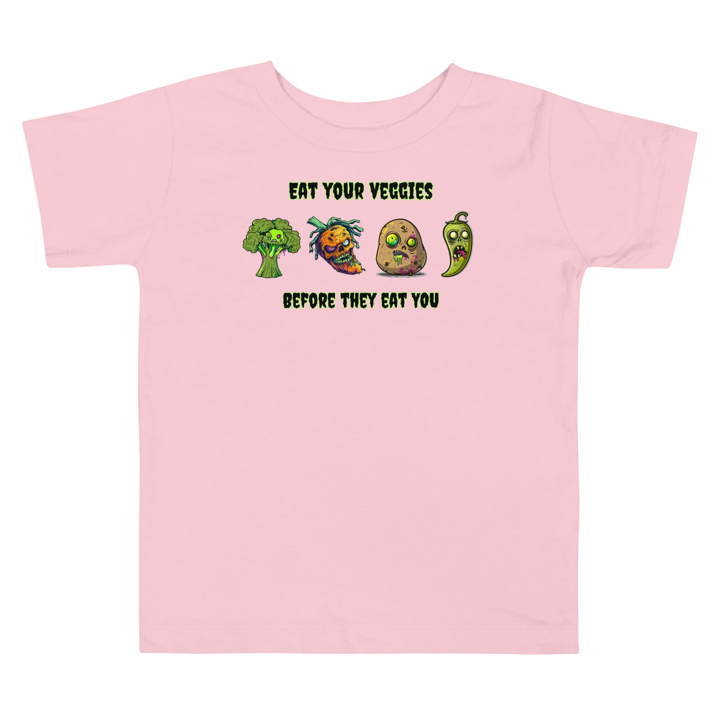 "Eat Your Veggies Before They Eat You" Toddler Tee