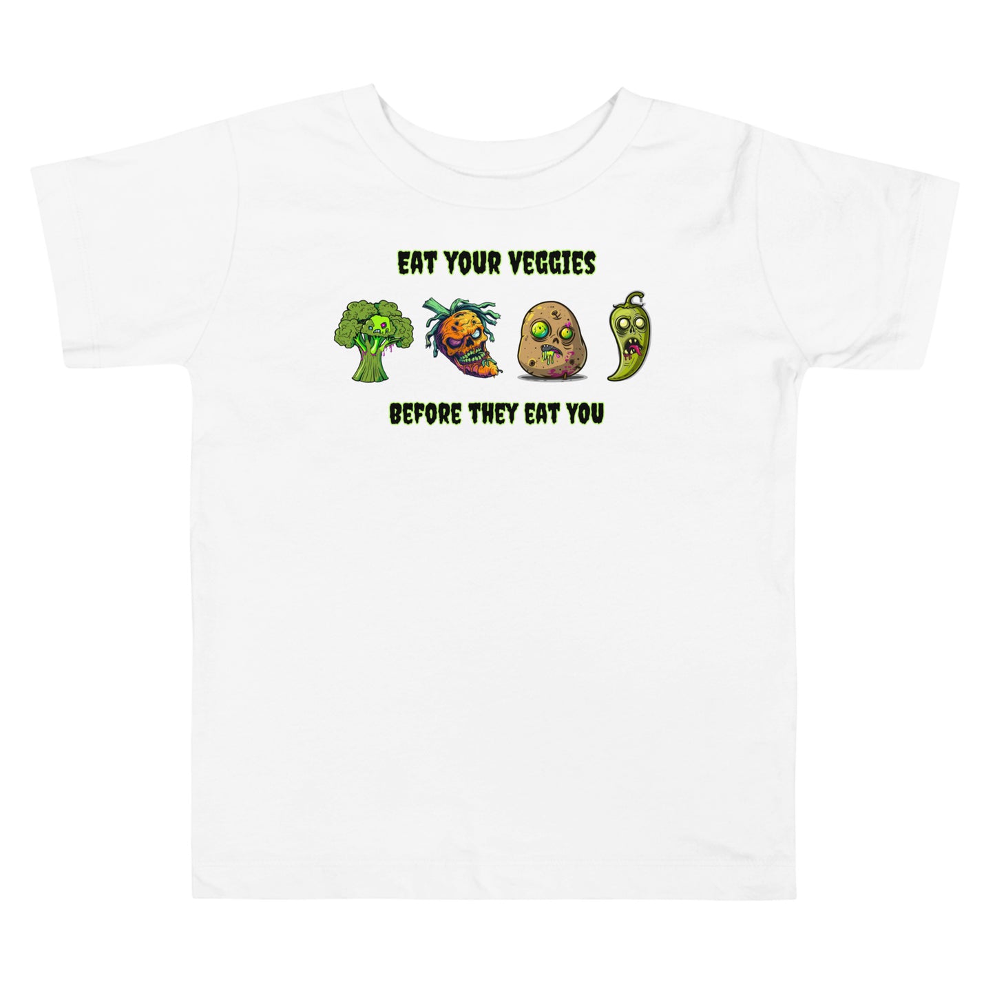 "Eat Your Veggies Before They Eat You" Toddler Tee