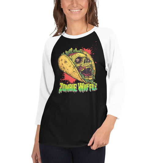 Screaming Zombie Taco Women's Baseball Tee